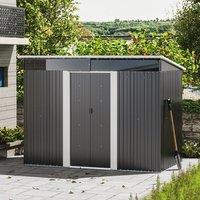 8.5X4ft/ 8.5X6ft Metal Garden Bike Sheds Storage Shed with Lockable Sliding Doors