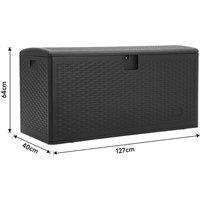 127cm W Rattan Garden Storage Outdoor Deck Box