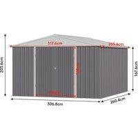 108ft/ 1010ft/ 1012ft Metal Outdoor Garden Storage Shed Motorcycle Sheds with Lockable