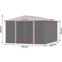 108ft/ 1010ft/ 1012ft Metal Outdoor Garden Storage Shed Motorcycle Sheds with Lockable