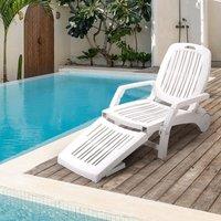 73.5cm W Outdoor Folding Lounge Chair Recliner with Wheels