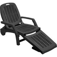 73.5cm W Outdoor Folding Lounge Chair Recliner with Wheels