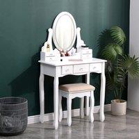 135cm H Makeup Vanity Desk Set with LED Lighting