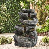 Outdoor Water Fountain Solar-Powered Rockery Fountain Decor