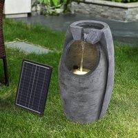 Solar-Powered Water Fountain Rockery Decor for Outdoor