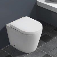 35cm W White Bathroom Wall Mounted Elongated Toilet
