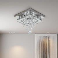 Modern Square Crystal Ceiling Light with Droplets