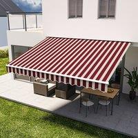 Outdoor Retractable Patio Manual Shelter Awning Canopy for Window and Door