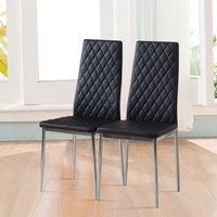 Black/Grey/Beige PVC High Back Modern Dining Chairs Set of 2 / 4