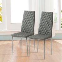 Black/Grey/Beige PVC High Back Modern Dining Chairs Set of 2 / 4