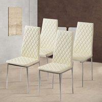 Black/Grey/Beige PVC High Back Modern Dining Chairs Set of 2 / 4