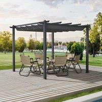 Elegant Aluminum Patio Pergola with Sun-Shade Canopy