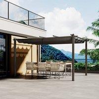 9ft Aluminum Patio Pergola with Sun-Shade Canopy