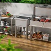 60X60CM W Commercial Kitchen Sink Stainless Steel Wash Basin