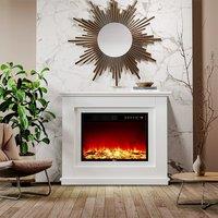 39/48 Inch W Electric Fireplace Suite 1800W with Ambient Light 1/7 LED Colours