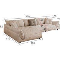 Cottonfy Cat-Scratch Resistant Fabric Elephant Ears Style Corner Sofa