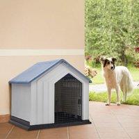 Small Blue Plastic Pet House with Iron Door