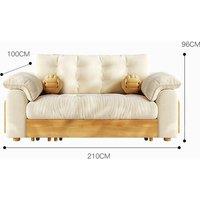 Cottonfy Solid Wood Folding Sofa Bed with Sleeper Chaise