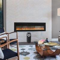 40/50/60 Inch Black/White 9 flame colour Electric Fireplace 1800W Wall Mounted Heater With Installation Kit