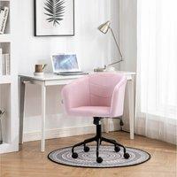 Pink Velvet Swivel Office Task Chair