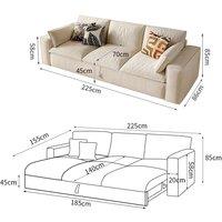 Cottonfy Creamy Tofu Block Pullout Sofa Bed with Storage