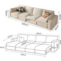 Cottonfy Creamy Tofu Block Pullout Sofa Bed with Storage