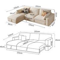 Cottonfy Creamy Tofu Block Pullout Sofa Bed with Storage