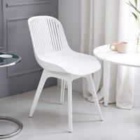Classic White Plastic Chair, Set of Four, Durable and Lightweight