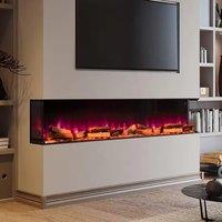 40/50/60/70-Inch 3-Sided Freestanding Electric Fireplace 12 Flame Colours and 5 Brightness Modes