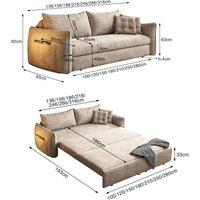 Cottonfy Upgrade Adjustable Multifunctional 3 Seater Sofa Bed with Storage Space