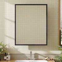 Black Wall-Mount Rectangular Bathroom Storage Mirror Cabinet, DM0923