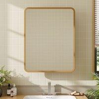 Surface Mount Rectangular Bathroom Storage Mirror Cabinet with Round Corner, DM0921