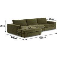 Cottonfy Vintage Corduroy Low Seat Sectional Corner Sofa