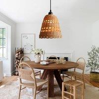 Lightsin Modern Bamboo Handwoven Warm Glow Pendant Light