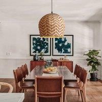 Lightsin Woven Rattan Ceiling Light with Wave Details for Modern Ceiling Lights