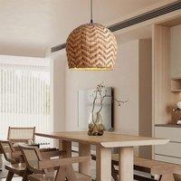 Lightsin Woven Rattan Ceiling Light with Wave Details for Modern Ceiling Lights