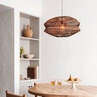 Lightsin Eco Friendly Rattan Pendant Light Handwoven Rustic Farmhouse Ceiling Light