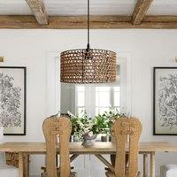 Lightsin Boho Paper Rope Iron Pendant Light for Cozy Interiors