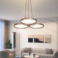 Lightsin Champagne Gold Triple-Ring Stepless Dimming Pendant Light