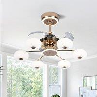 Lightsin Ceiling Fan Light with 6-Speed Control in Copper and Acrylic