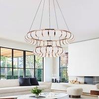 Lightsin Dual-Ring Modern LED Pendant Light with Adjustable Suspension