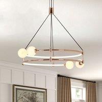 Lightsin Elegant Gold Double-Ring Halo Chandelier with Tri-Color LED Lighting