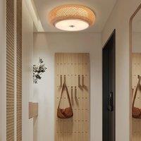 Lightsin Zen Bamboo Weave Ceiling Light with Antique Charm