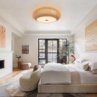 Lightsin Zen Bamboo Weave Ceiling Light with Antique Charm