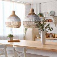 Lightsin Handwoven Rattan Pendant Light for Kitchen and Boho-Style Interiors