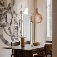 Lightsin Scandinavian LED Wooden Birdcage Pendant Light