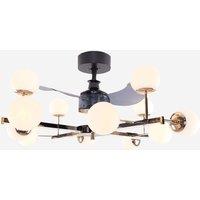 Lightsin Modern Sphere 3-Blade Ceiling Fan with Light Black & Gold Finish