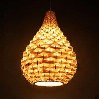 Lightsin Bamboo Hand-Weaving Pendant Light Natural Art Lighting Fixture
