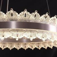 Lightsin Modern Simple Dimmable Metal Ring-Shaped Pendant Light with Acrylic Ceiling Light Cover and Acrylic Lighting Panels