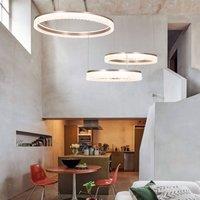 Lightsin Red Aluminum Stepless Dimming Circular Pendant Light for Modern Interiors
